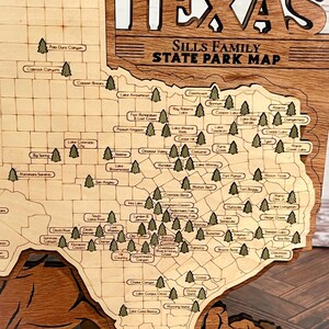 Personalized Texas State Park Map | Texas Decor | State Park Tracker | Travel Gift | State Traveler | Texas Travel