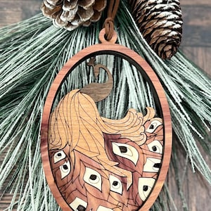 Heirloom Peacock Ornament | Woodland Peacock Ornament | Boho Peacock Decor | Elegant Bird Ornament | Nature-Inspired Peacock Decor