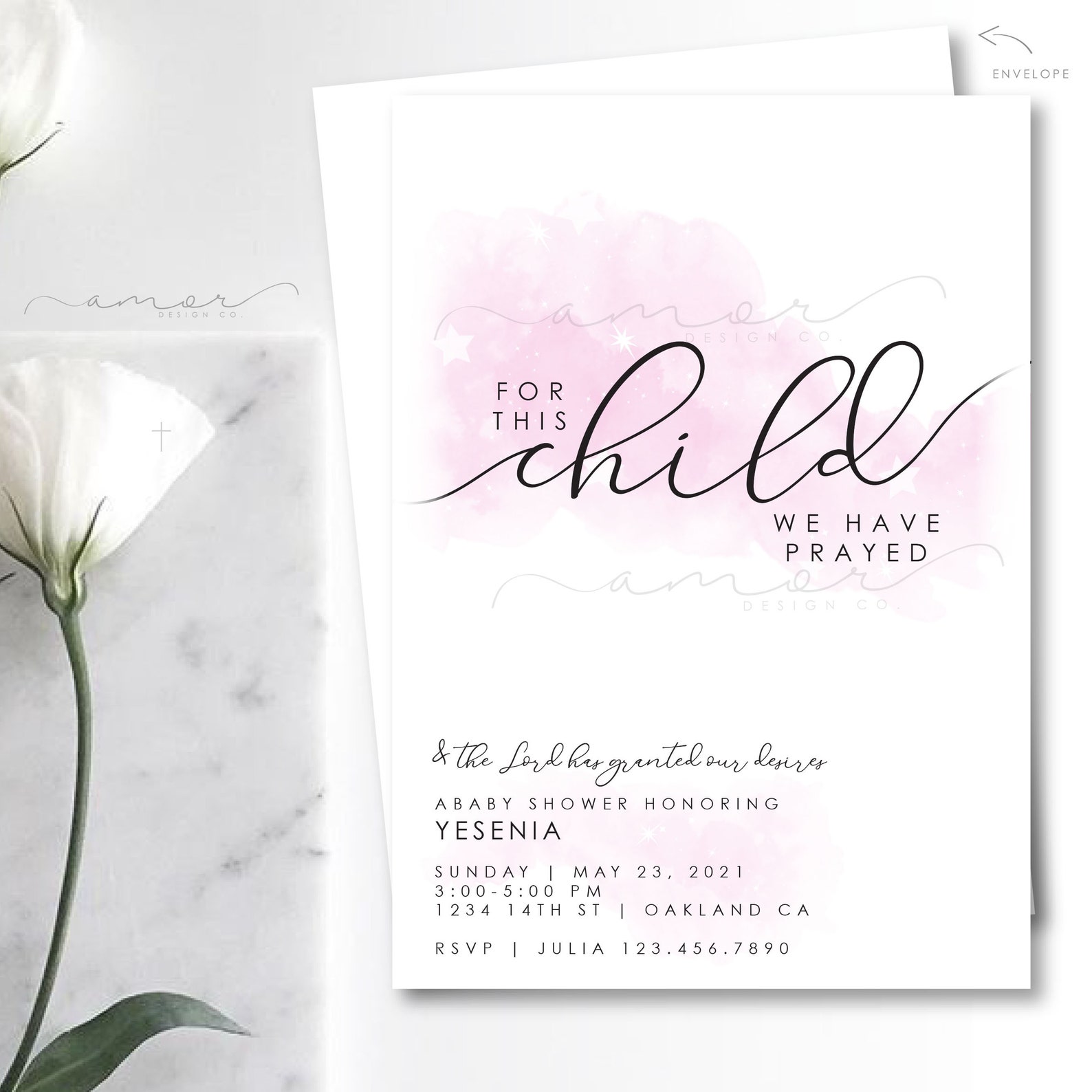 Christian Baby Shower Invitation Bible Verse Baby Shower Etsy