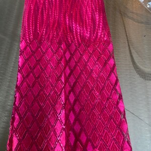 5 Yards African lace Fabric, African lace fabric, Embroidered Pink lace, Nigerian lace, Magenta lace Bild 13