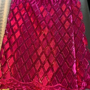 5 Yards African lace Fabric, African lace fabric, Embroidered Pink lace, Nigerian lace, Magenta lace Bild 11