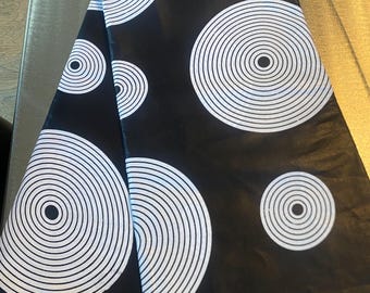 Ankara Fabric by Yard, Black White Circles, Nigeria Ghana Print