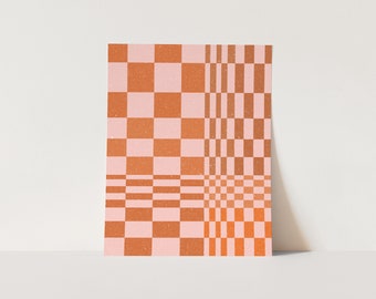 rosa y rojo ilusiones impresión de arte digital / arte boho / arte minimalista / arte de pared rosa / arte de pared imprimible