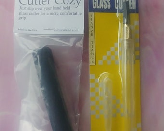 Glass Cutter - Pencil Grip Stained Glass Cutter - Clear Oil Fed - for Stained Glass and Mosaic Art Projects - Tianze Starter Tool Kit item