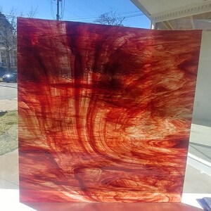 Stained Glass Van Gogh Sheet Red & Copper 