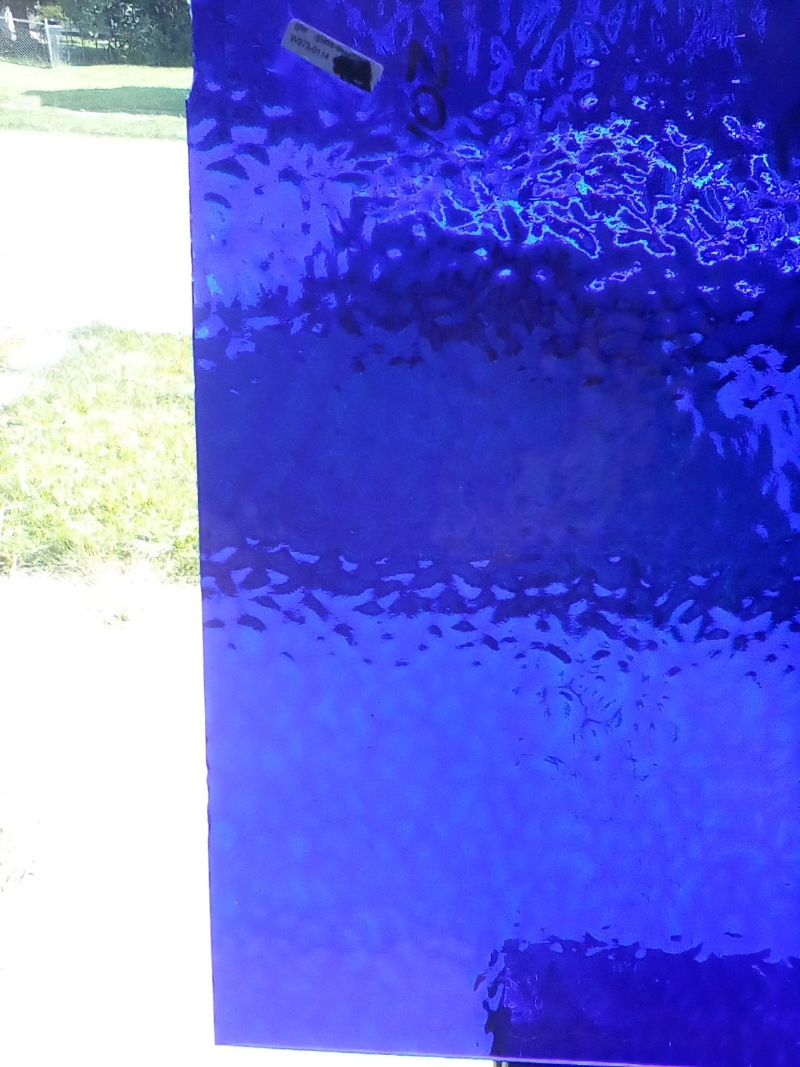 Deep Blue Ripple Wissmach Stained Glass Sheet 7 x 4 for Etsy