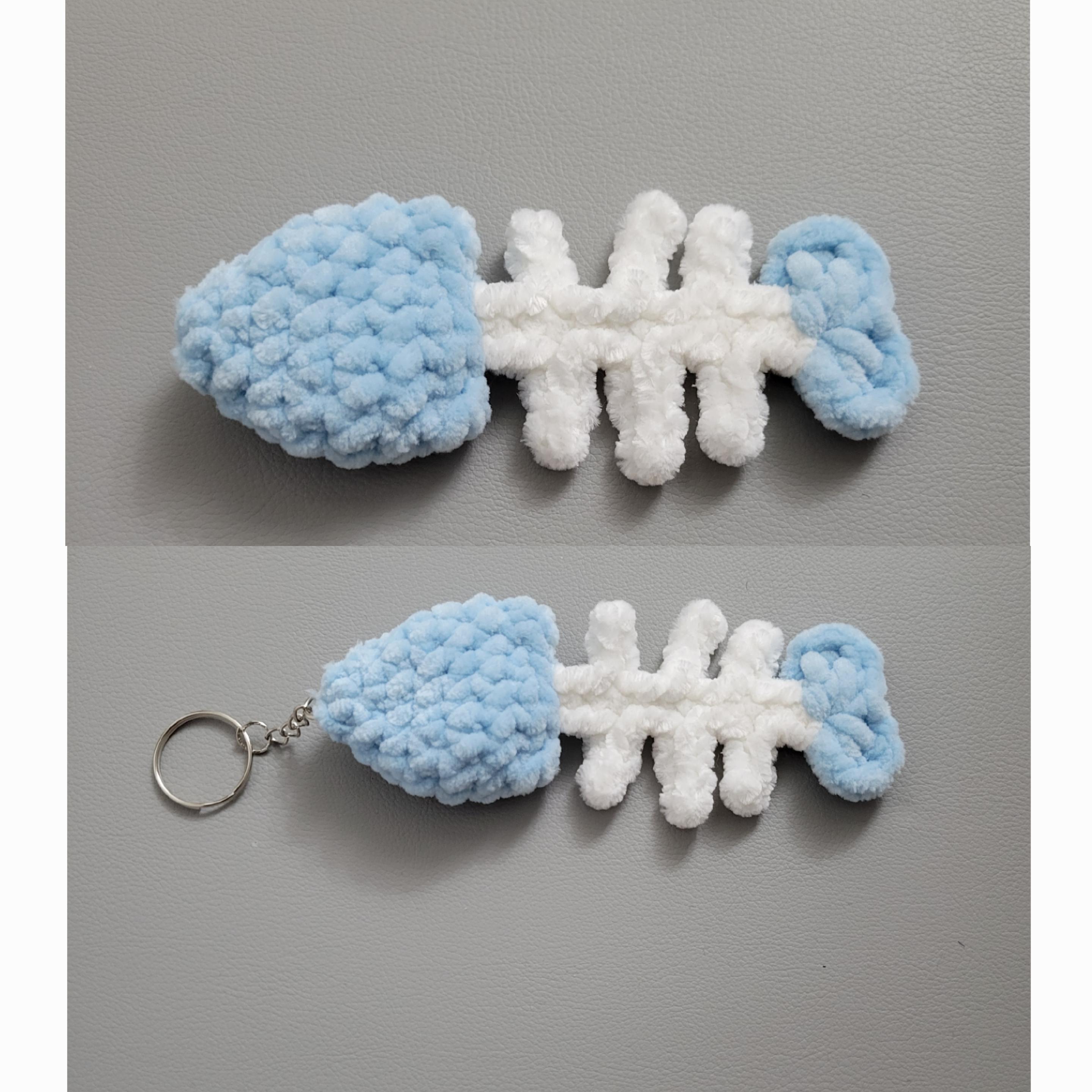Fish Bone Keychain Crochet Fish Bone Keychain, Handmade Gift, Birthday Present, Best ...