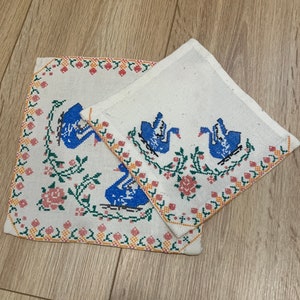 Vintage towel, embroidered towel, handmade embroidery, cross-stitch, Ukrainian embroidery, embroidered napkin, Ukrainian folk embroidery #12