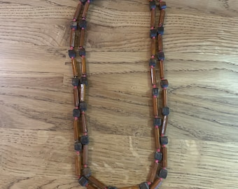 Wooden Beads Necklace Vintage Beautiful Wooden Beads in Different Types of Wood and Collors Decorated Necklace Women Man