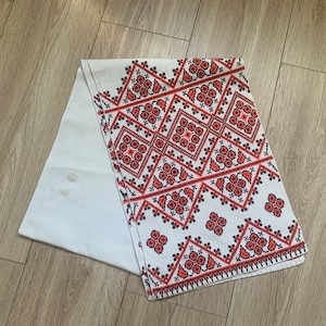 Vintage towel, embroidered towel, handmade embroidery, cross-stitch, Ukrainian embroidery, embroidered napkin, Ukrainian folk embroidery #6