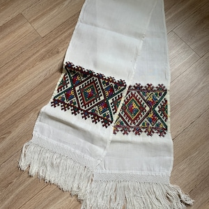 Vintage towel, embroidered towel, handmade embroidery, cross-stitch, Ukrainian embroidery, embroidered napkin, Ukrainian folk embroidery #16