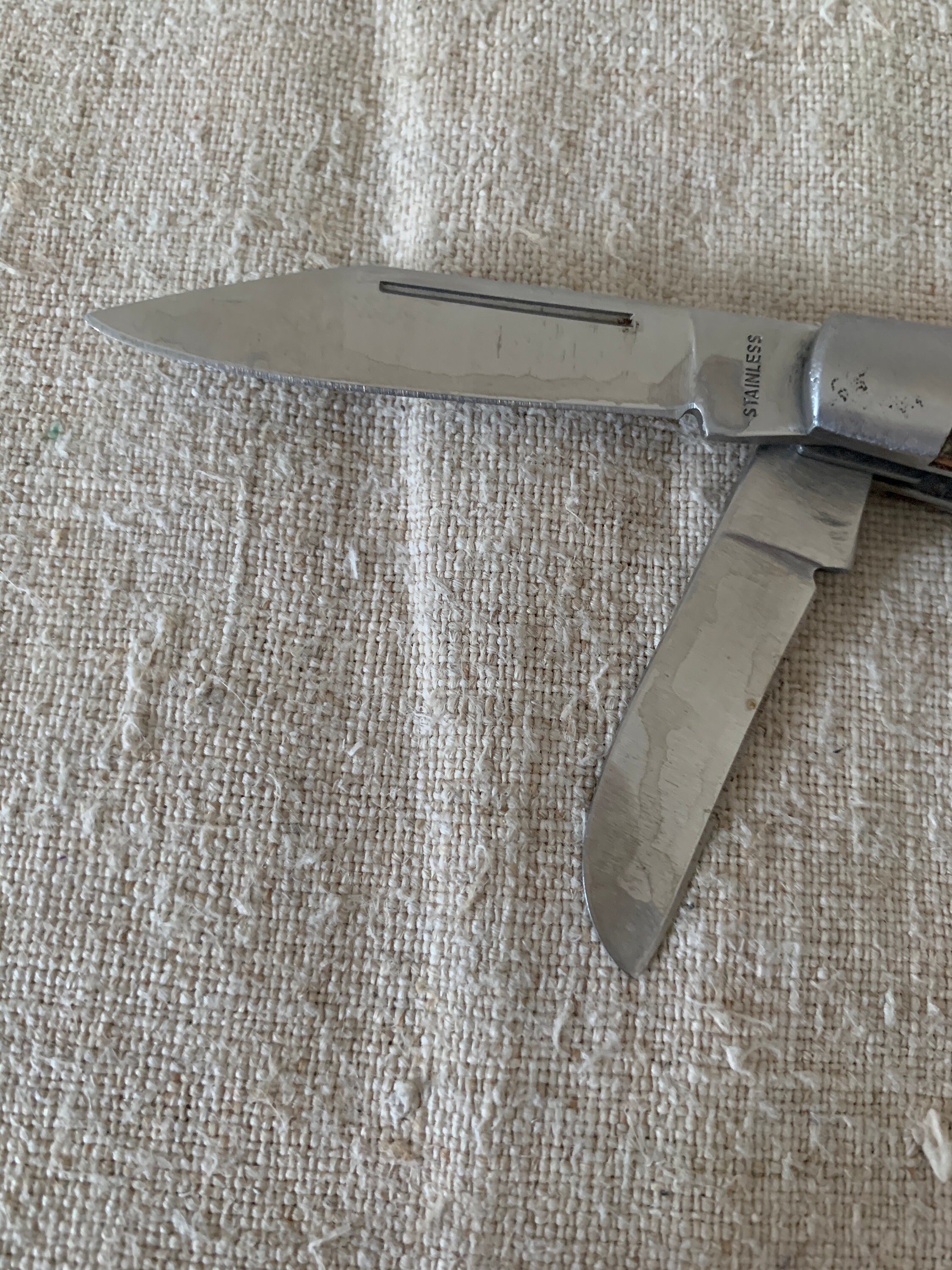 Vintage Pocket Knife Souvenir Stain Three Blade Locking knife Etsy