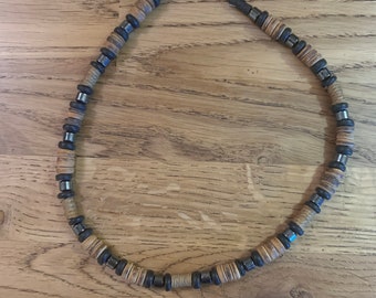 Wooden Beads Necklace Vintage Beautiful Wooden Beads in Different Types of Wood and Collors Decorated Necklace Women Man