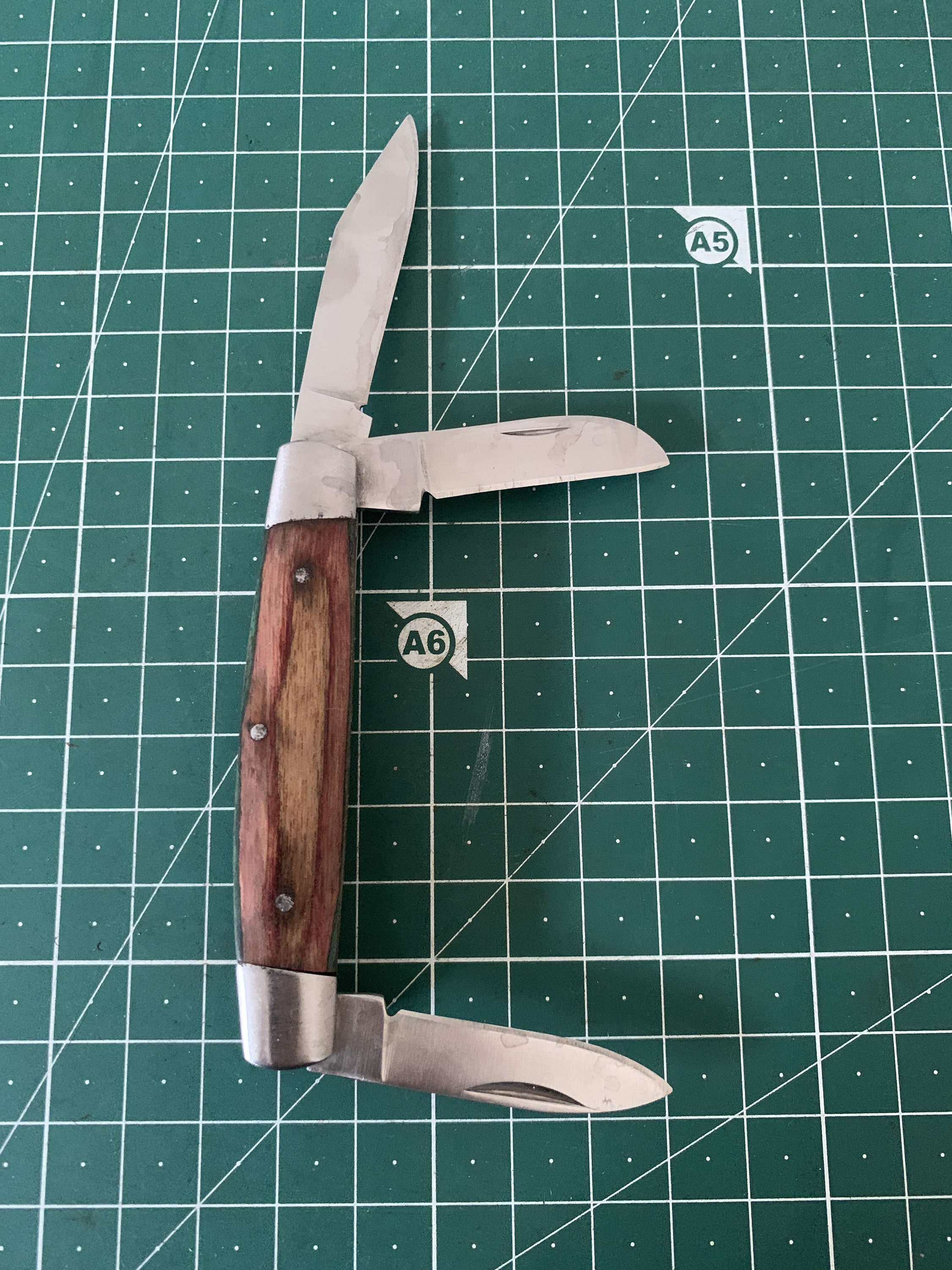 Vintage Pocket Knife Souvenir Stain Three Blade Locking knife Etsy