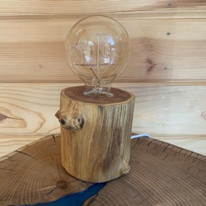 Rustic Floor Lamp,Edison Lamp,Wooden Lamp,Log Lamp Bulb,Table Lamp, Vintage Tree Lamp,Rustic Style Art Design