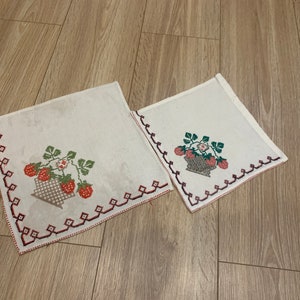 Vintage towel, embroidered towel, handmade embroidery, cross-stitch, Ukrainian embroidery, embroidered napkin, Ukrainian folk embroidery #13