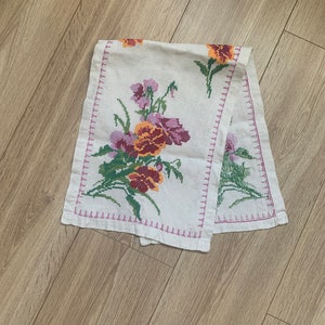 Vintage towel, embroidered towel, handmade embroidery, cross-stitch, Ukrainian embroidery, embroidered napkin, Ukrainian folk embroidery #4