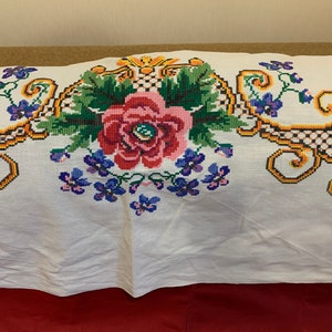 Vintage towel, embroidered towel, handmade embroidery, cross-stitch, Ukrainian embroidery, embroidered napkin, Ukrainian folk embroidery #84