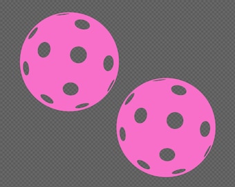 Pickleball Stickers, Pink,  SET OF 2,  2 inch, Cut Vinyl, Pink, Car Sticker, Water Bottle Sticker, Vinyl STICKER 2"x2" (set of 2)