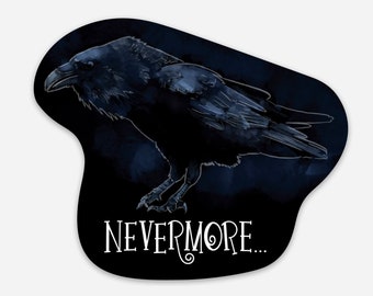 Nevermore Raven Sticker, Edgar Allan Poe, The Raven 3.5" x 2.92"