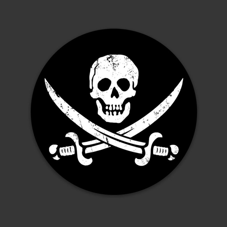 Jolly Roger Sticker Pirate, Pirate Flag, Pirate Skull, Pirates, Pirate Symbol STICKER 3x3 image 2