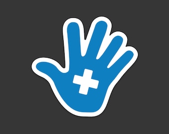 Nurse Sticker, Healing Hand, Health Care Worker, Nurse, Doctor, EMT, Healer, Medical STICKER 3" x 2.83" Diecut