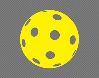 Pickleball Sticker, Yellow,  3 inch, Cut Vinyl, Yellow, Car Sticker, Water Bottle Sticker, Vinyl STICKER 3"x3"