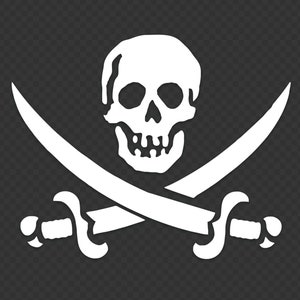 Pirate Window Sticker, Jolly Roger Window Sticker, Die Cut Window STICKER 5"x4.02"