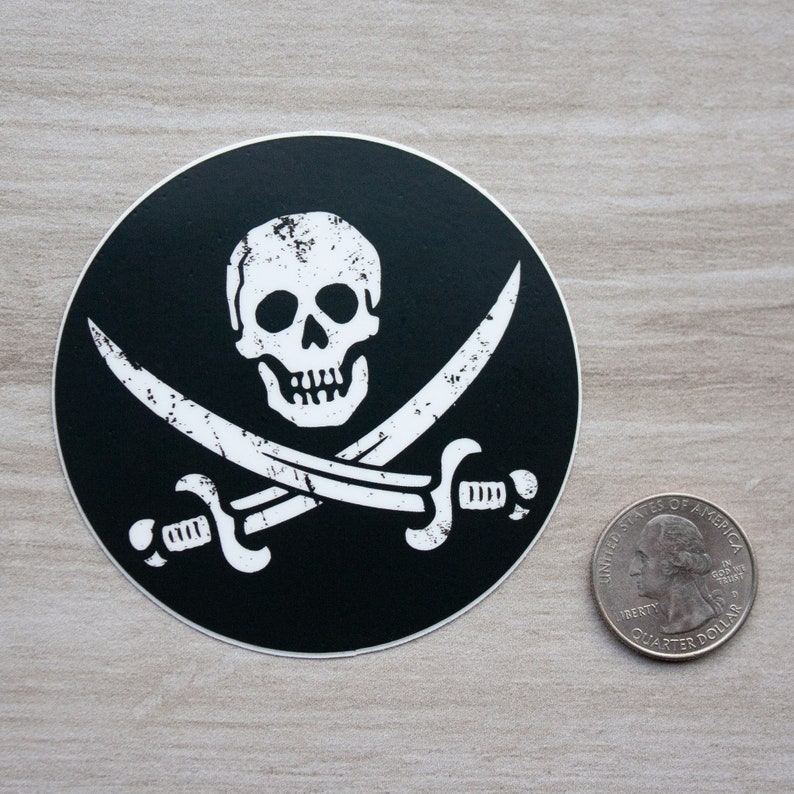 Jolly Roger Sticker Pirate, Pirate Flag, Pirate Skull, Pirates, Pirate Symbol STICKER 3x3 image 4