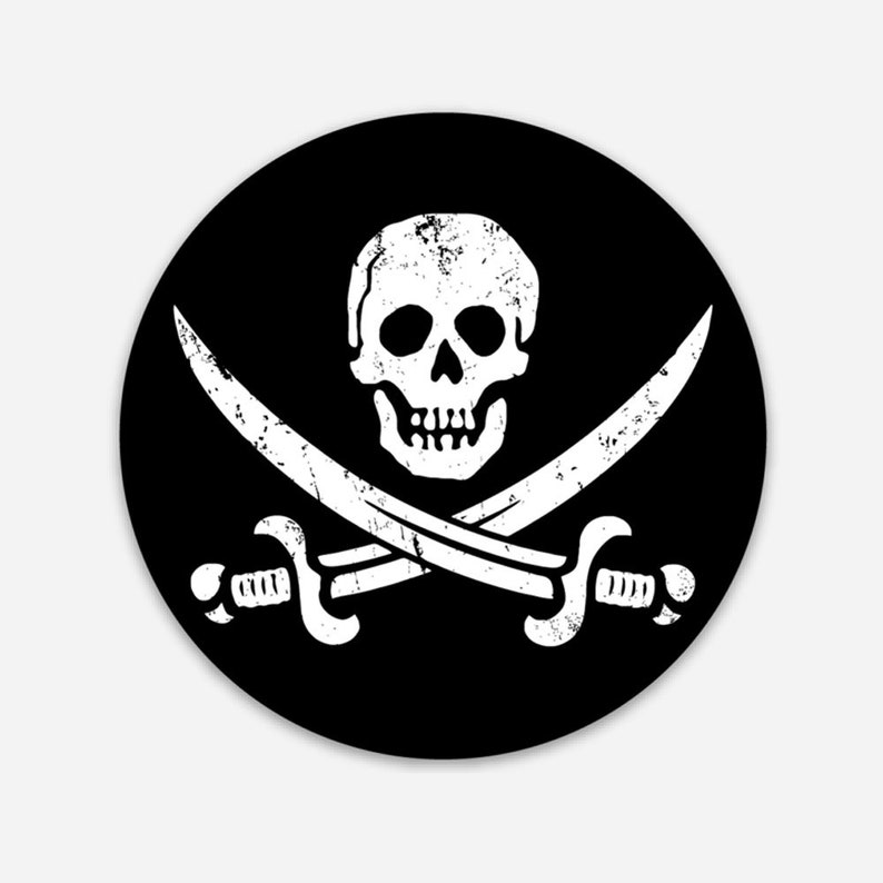 Jolly Roger Sticker Pirate, Pirate Flag, Pirate Skull, Pirates, Pirate Symbol STICKER 3x3 image 1