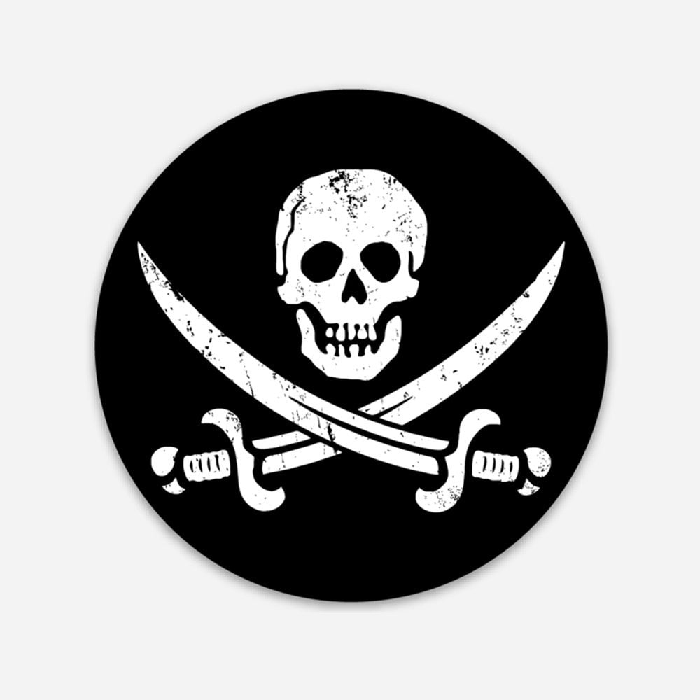 3 Sheets PIRATE Stickers! Jolly Roger Ship Treasure Chest Skull Crossbones