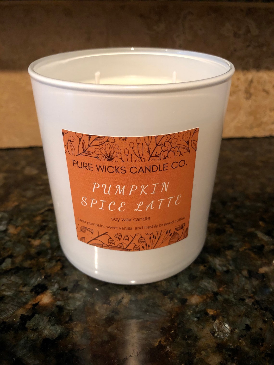 Pure Wicks Candle Co. Pumpkin Spice Latte Candle Pure Soy Wax Etsy