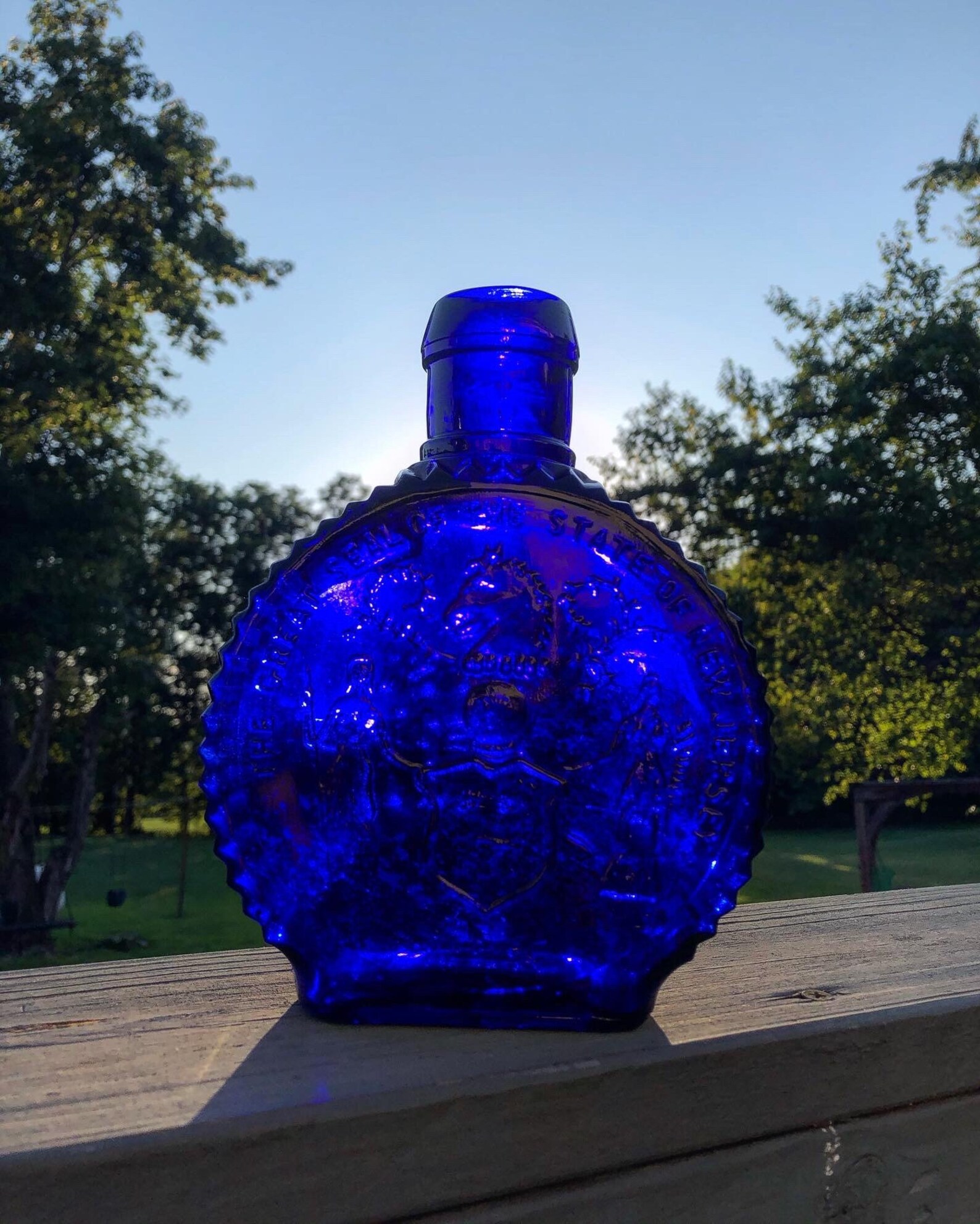 Clevenger Glass Works Bottle Bank Blue Glass First National Etsy