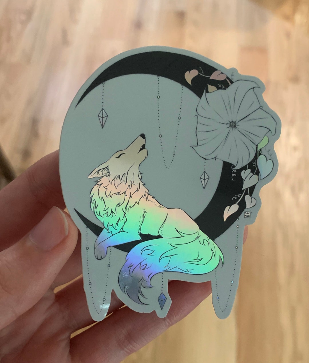 Holo Wolfii Sticker - Etsy