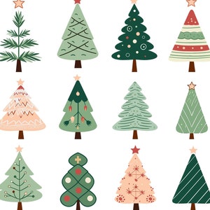 Premium Cute Xmas Trees Clipart PNG, Downloadable Christmas Tree SVG Graphics, Xmas Tree Vector JPEG Gif Transparent Background