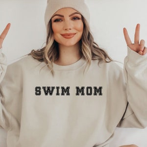Swim Team Mom Shirt, Cute Swim Mom Sweatshirt, Swim Gift for Mom, Mother&#39;s Day Gift, Xmas Gift for Mom, Swim Birthday Gift Mom, Swimming Mom