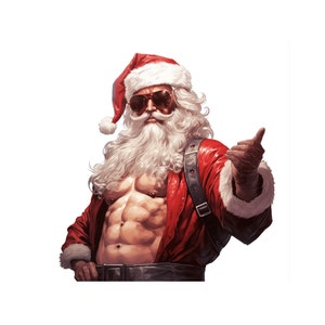 Premium Sexy Santa SVG, Sexy Santa PNG, Cool Santa Art, Funny Christmas