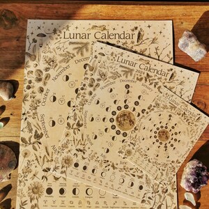 Medium Lunar Calendar 2024 8x10 Print Moon Phases. - Etsy