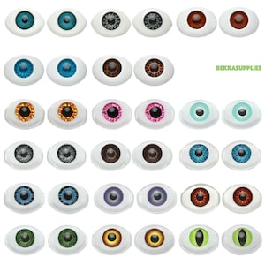 1 paire de globe oculaire de poupée ovale #Reborn Doll #BJD Doll Eyeball #DIY Doll Eyes------Taille: 10mm * 7.5mm - 17 couleurs option