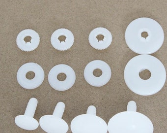 20sets/100sets 16mm/20mm/25mm/30mm/45mm Doll Toy Moveable Joint White joints, engage bolt, the engagement #bear doll plastic joint