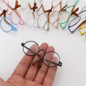 1 PC - 18inch Fashion Doll Eye Glasses Round-Shaped Colorful Glasses #Toy Crochet DIY Doll Craft Making Supplies #Blyth Doll - Size: 8cm