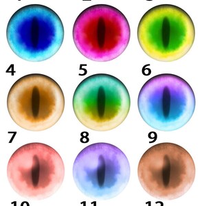 8/10/12/13/14/15/16/18/20/25mm 20PCs - Cat Eyes Round Glass Cabochons-Flat Back Eyes #Toy Doll Plush Animal Craft Making