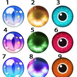 8/10/12/13/14/15/16/18/20/25mm 20PCs - Round Eyes Cat Eyes Round Glass Cabochons-Flat Back Eyes #Toy Doll Plush Animal Craft Making