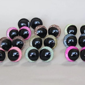 12/14/16/18/20/25/30mm 10 paar cartoon 3D glitter grappige stijl veiligheidsogen met wasmachine #DIY Amigurumi gehaakte knuffel pop dieren maken
