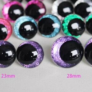 12mm 14mm 16mm 18mm 23mm 28mm 10PCs/20PCs Cartoon Round Glitter Plush Funny Style Safety Eyes and washer #DIY amigurumi plush stuffed making