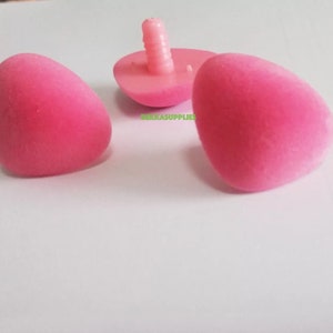37mm 10PCs - Pink Plush Toy Doll Triangle Safety Nose with washer