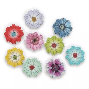30PC - Dimensioni: 20mm 25mm Flower Series Sewing Wood Button - uncinetto fai-da-te / scrapbooking / ricamo / pelle / abbigliamento / cucito artigianale