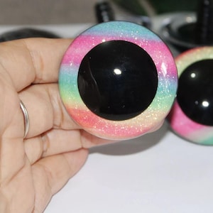 2PCs 30mm-40mm-50mm Big Size Glitter Doll Toy Safety Eyes with washer #DIY doll animal plush amigurumi stuffed making ( 1 pair )
