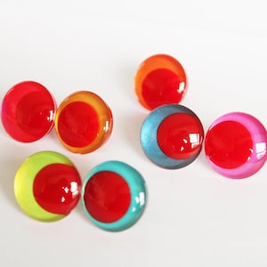 10Pairs 14/16/18/20/25/30mm 3D Funny Style Red Pupil Safety Eyes #Clear Eyes Painted Coloured Eyes and Washers #DIY amigurumi plush making