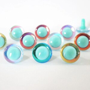 20PCs 25mm 30mm Emerald Colour Pupil Safety Eyes with Glitter Colour and Washer for DIY amigurumi plush stuffed doll toy animal making